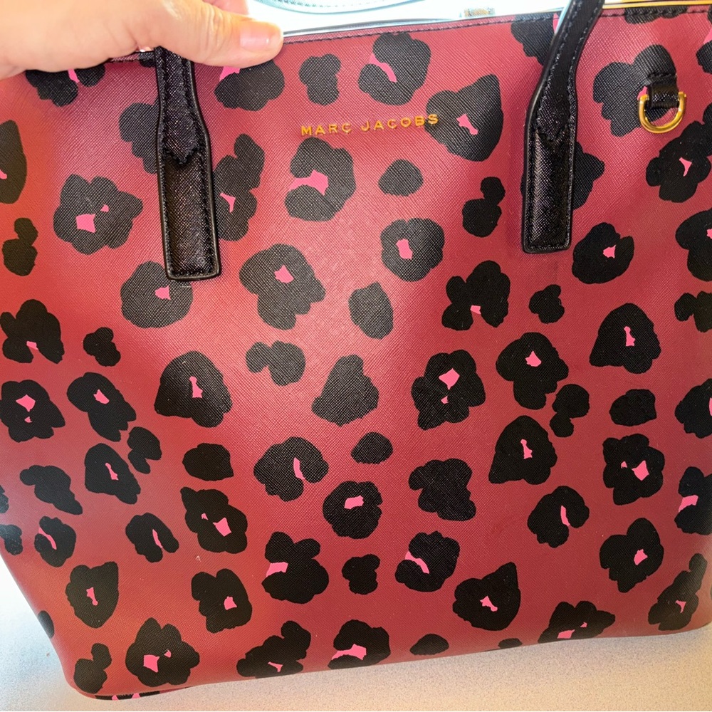 Marc Jacobs Pink and Black Leopard Print Tote Bag